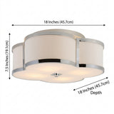 Quatrefoil Scalloped Shade Metal Classic Glam LED Flush Mount Chrome / 18" – DIM