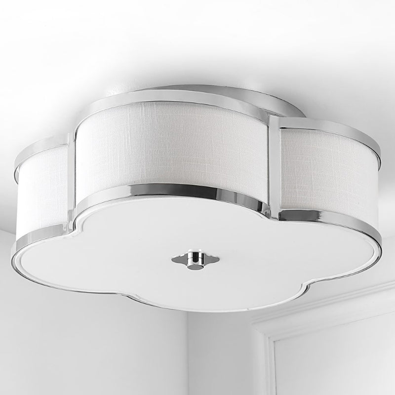 Quatrefoil Scalloped Shade Metal Classic Glam LED Flush Mount - JONATHAN Y