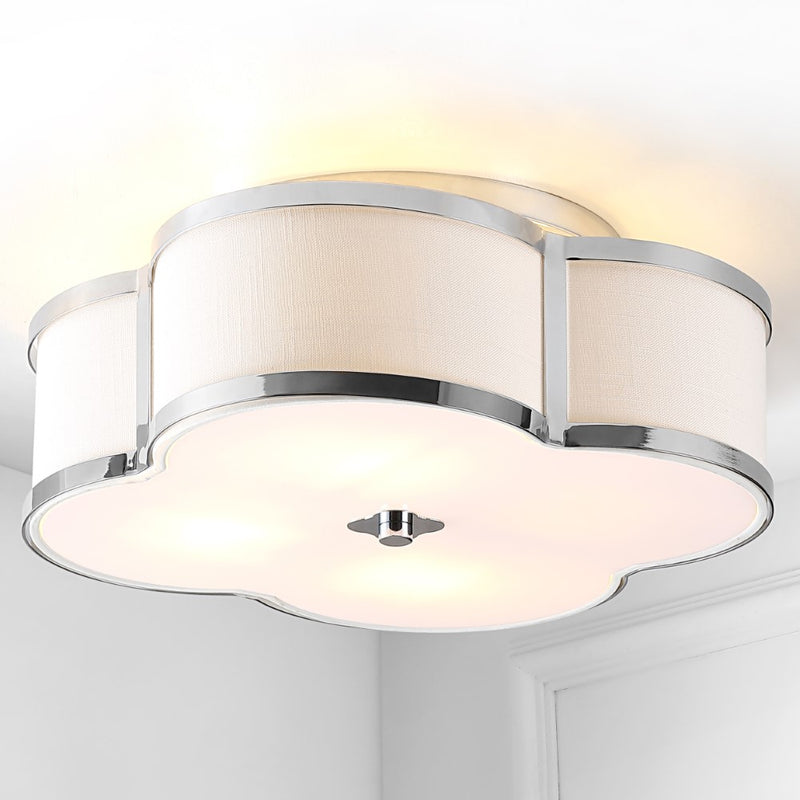 Quatrefoil Scalloped Shade Metal Classic Glam LED Flush Mount - JONATHAN Y