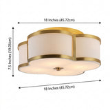 Quatrefoil Scalloped Shade Metal Classic Glam LED Flush Mount Brass Gold / 18" – DIM