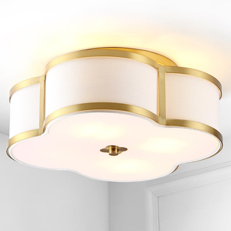 Quatrefoil Scalloped Shade Metal Classic Glam LED Flush Mount - JONATHAN Y