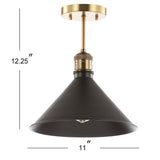 Nick 11" Metal LED Semi Flush Mount - JONATHAN Y
