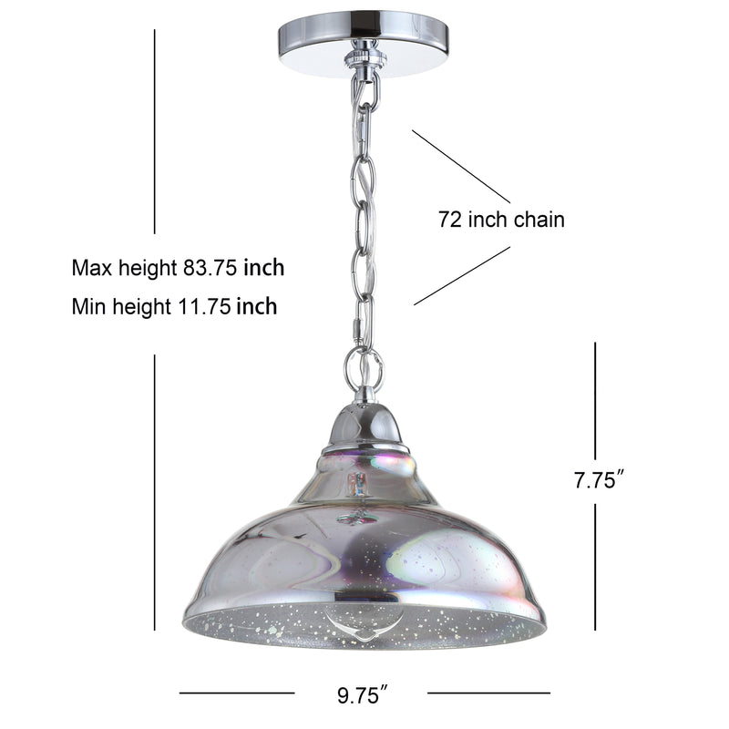 Nira 9.75" Adjustable 3D Color Burst Glass/Metal Pendant - JONATHAN Y