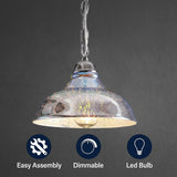 Nira 9.75" Adjustable 3D Color Burst Glass/Metal Pendant Chrome/Multi – ICONS
