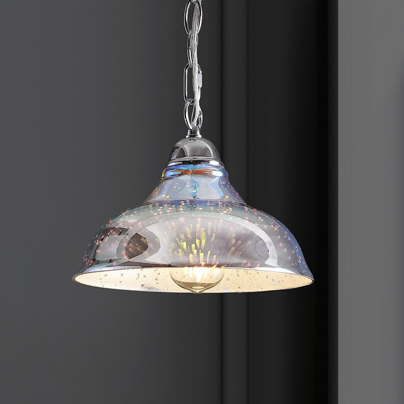 Nira 9.75" Adjustable 3D Color Burst Glass/Metal Pendant - JONATHAN Y