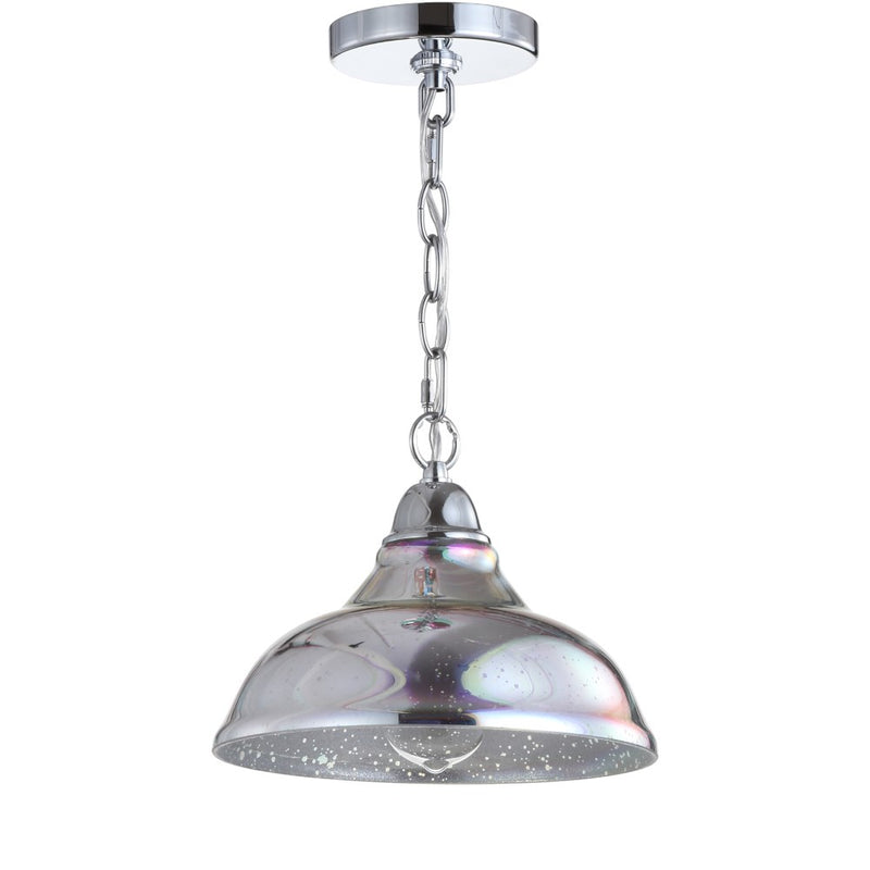Nira 9.75" Adjustable 3D Color Burst Glass/Metal Pendant - JONATHAN Y