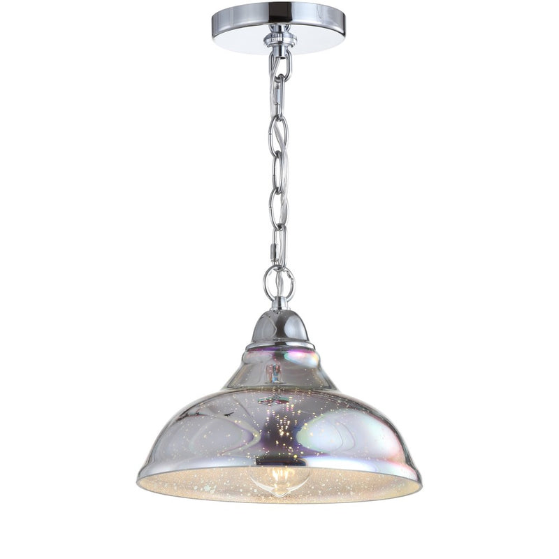 Nira 9.75" Adjustable 3D Color Burst Glass/Metal Pendant - JONATHAN Y