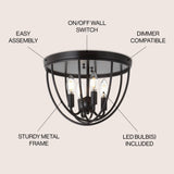 Peter 13.75" Metal LED Flush Mount - JONATHAN Y