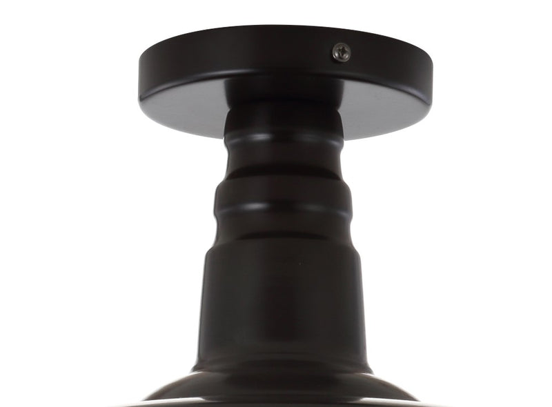 Camila 14"  Classic Industrial Indoor/Outdoor Iron LED Semi Flush Mount - JONATHAN Y