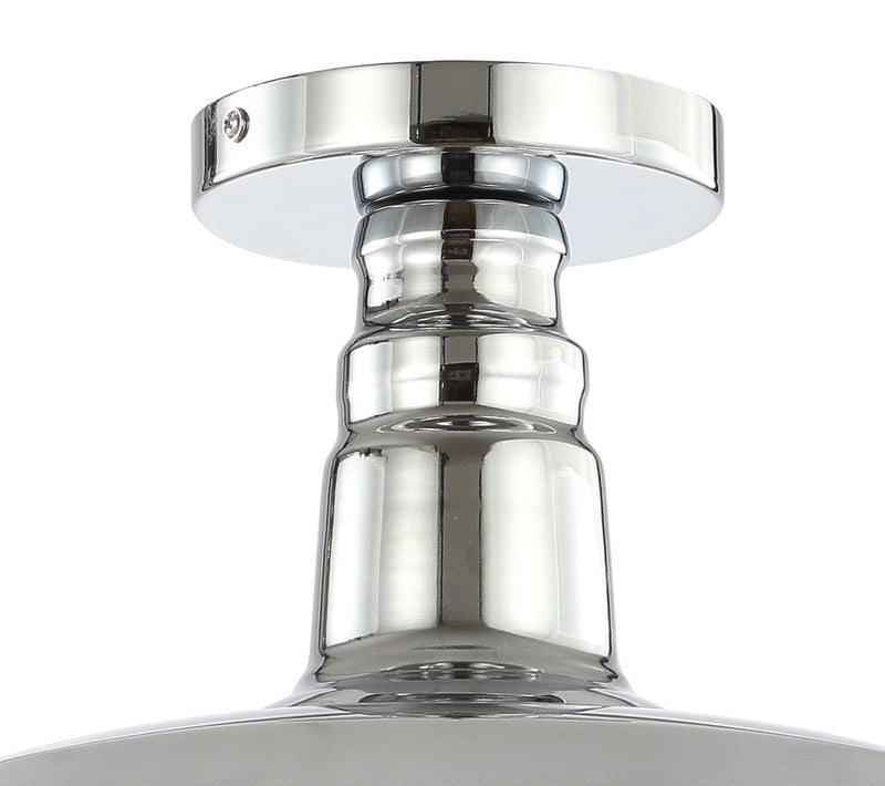 Camila 14"  Classic Industrial Indoor/Outdoor Iron LED Semi Flush Mount - JONATHAN Y