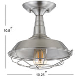 Gabe 10.2" Metal LED Semi Flush Mount - JONATHAN Y