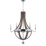 Georgia 30" Wood/Metal Adjustable LED Chandelier - JONATHAN Y