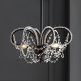 Caroline 16" Metal/Crystal LED Adjustable Chandelier - JONATHAN Y