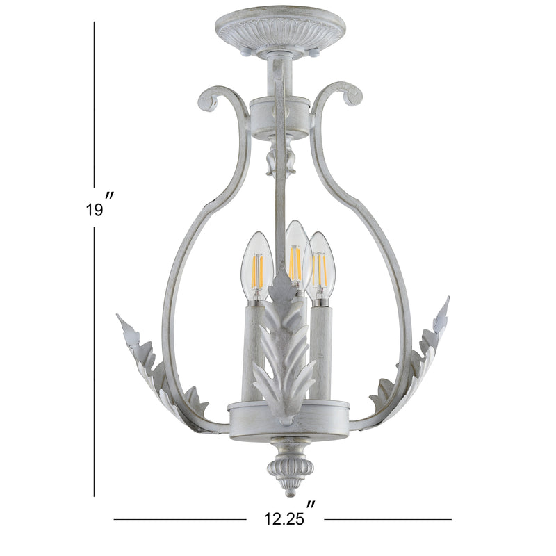 Austen 12.2" Metal LED Semi Flush Mount - JONATHAN Y