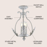 Austen 12.2" Metal LED Semi Flush Mount - JONATHAN Y