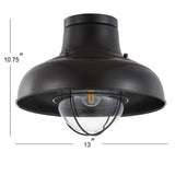 Cameron 13" Metal LED Semi Flush Mount - JONATHAN Y