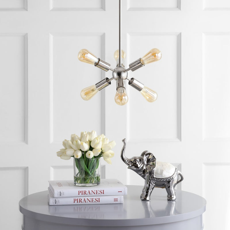 Jobs 17.5" Sputnik Metal LED Chandelier - JONATHAN Y