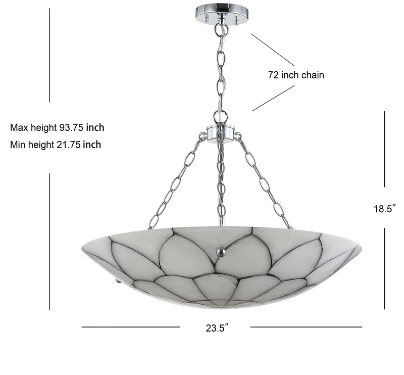 Bailey 23.5" Adjustable Marble/Metal LED Chandelier - JONATHAN Y
