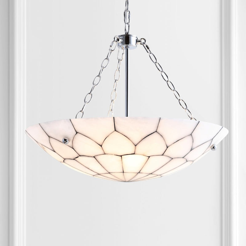 Bailey 23.5" Adjustable Marble/Metal LED Chandelier - JONATHAN Y