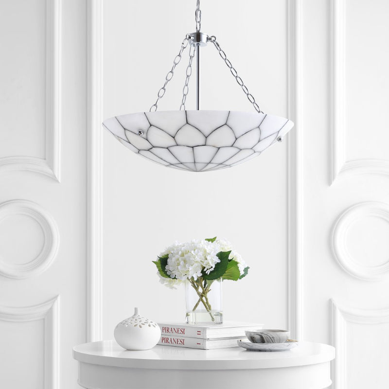 Bailey 23.5" Adjustable Marble/Metal LED Chandelier - JONATHAN Y