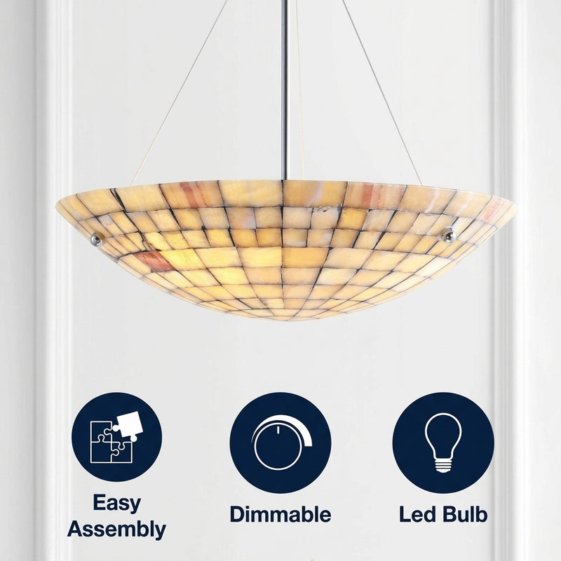 Sheila 24" Marble/Metal LED Chandelier Cream – ICONS