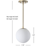 Bleecker 7.75" Metal/Glass Globe LED Pendant