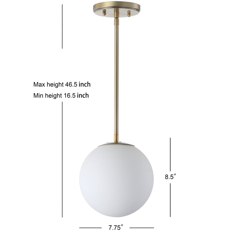 Bleecker 7.75" Metal/Glass Globe LED Pendant