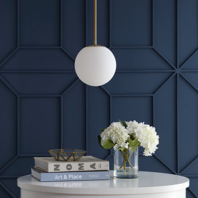 Bleecker 7.75" Metal/Glass Globe LED Pendant