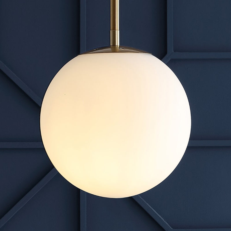 Bleecker 7.75" Metal/Glass Globe LED Pendant
