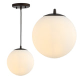 Bleecker 7.75" Metal/Glass Globe LED Pendant