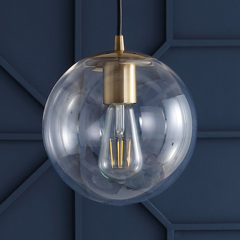 Bleecker 7.75" Metal/Glass Globe LED Pendant
