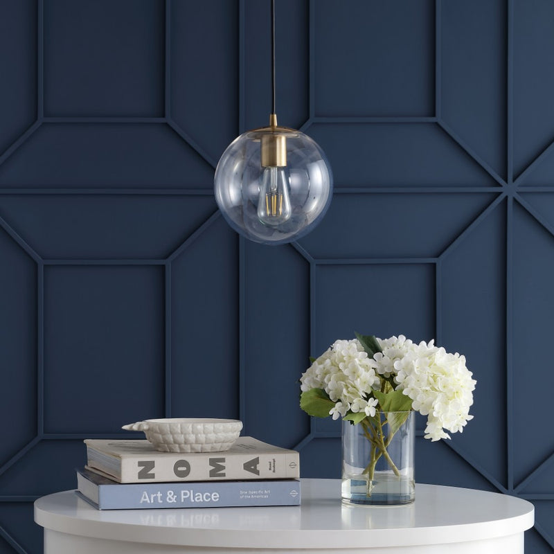 Bleecker 7.75" Metal/Glass Globe LED Pendant
