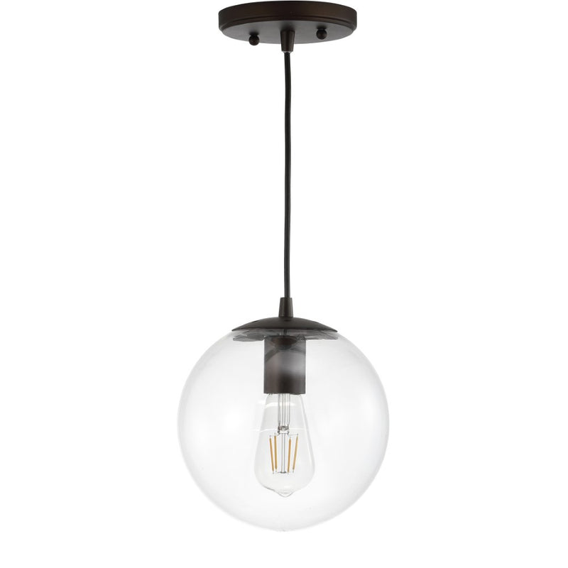 Bleecker 7.75" Metal/Glass Globe LED Pendant