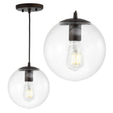Bleecker 7.75" Metal/Glass Globe LED Pendant