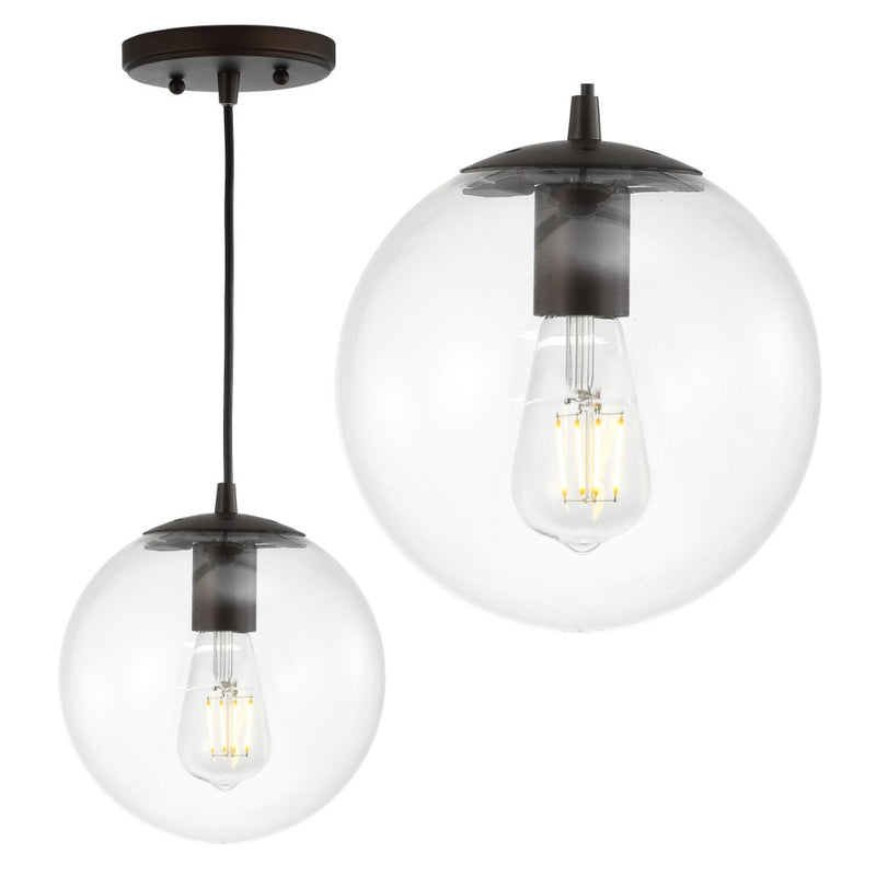 Bleecker 7.75" Metal/Glass Globe LED Pendant