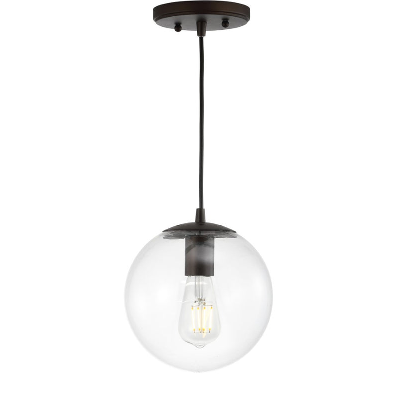 Bleecker 7.75" Metal/Glass Globe LED Pendant