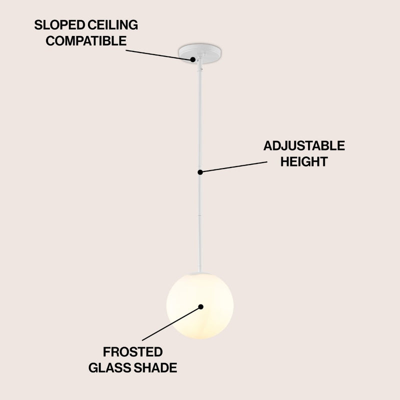 Bleecker 7.75" Metal/Glass Globe LED Pendant