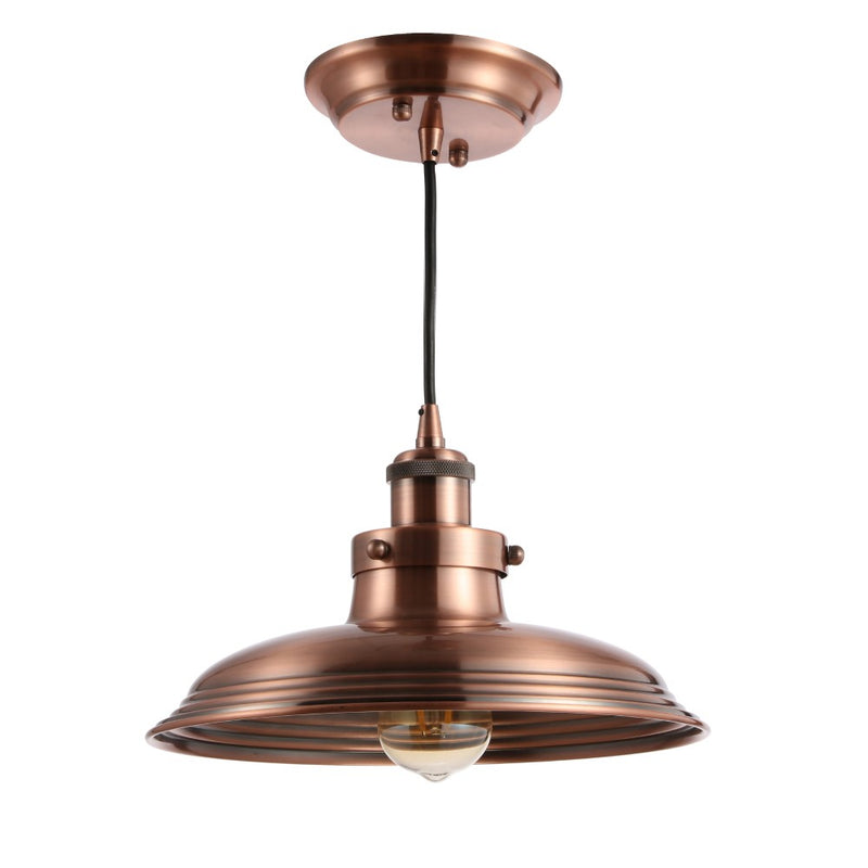 Bedford 11" Adjustable Iron Industrial Rustic LED Pendant - JONATHAN Y