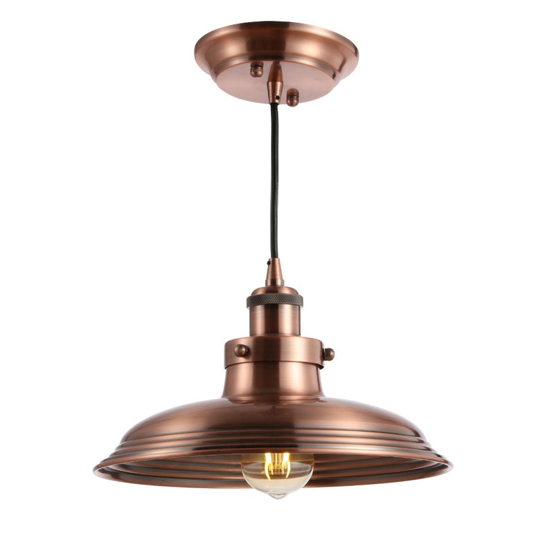 Bedford 11" Adjustable Iron Industrial Rustic LED Pendant - JONATHAN Y