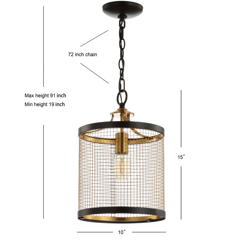 Elena 10" Lantern Metal LED Pendant - JONATHAN Y