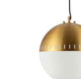 Remy 15.75" Adjustable Iron/Glass Art Deco Mid Century Globe LED Pendant - JONATHAN Y