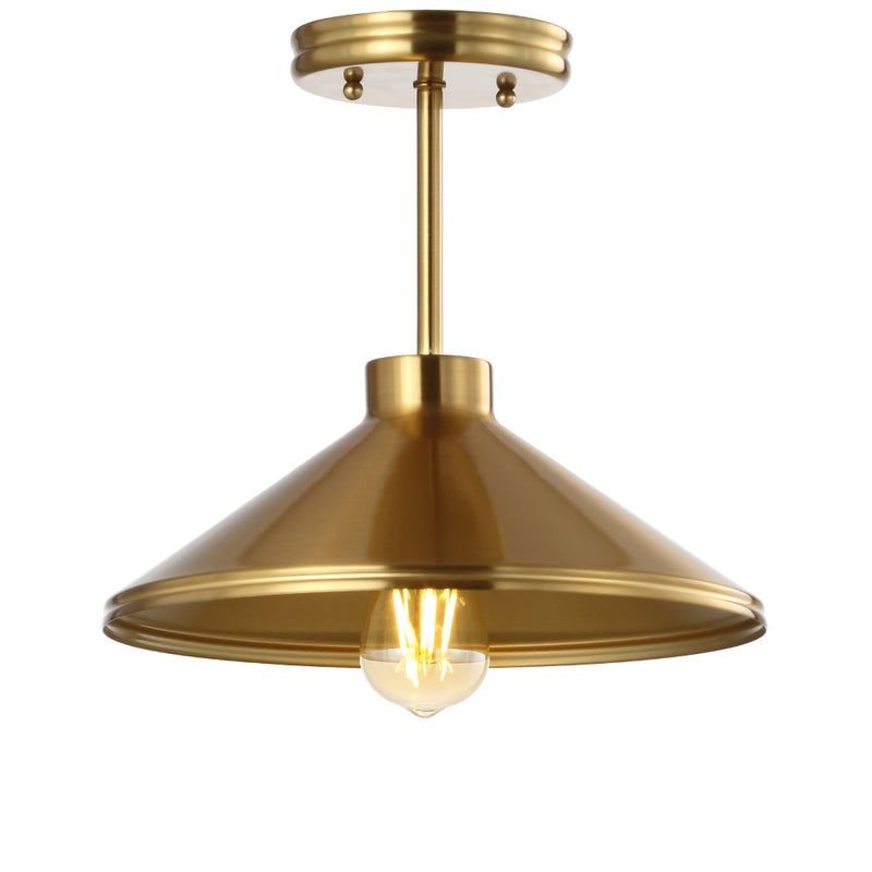 Cisco 11.75" Iron Modern Farmhouse LED Semi Flush Mount - JONATHAN Y