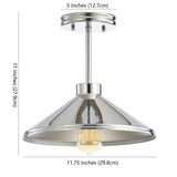 Cisco 11.75" Iron Modern Farmhouse LED Semi Flush Mount - JONATHAN Y