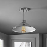 Cisco 11.75" Iron Modern Farmhouse LED Semi Flush Mount - JONATHAN Y