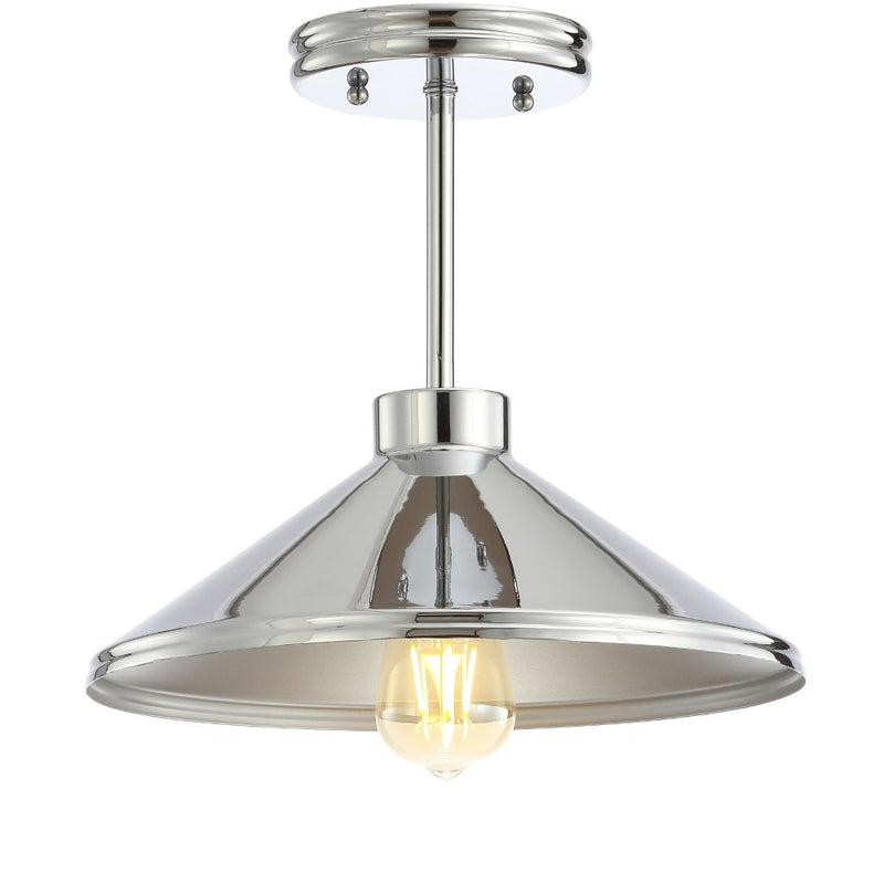 Cisco 11.75" Iron Modern Farmhouse LED Semi Flush Mount - JONATHAN Y
