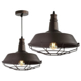 Farmhouse 14.25" Adjustable Industrial Metal LED Pendant - JONATHAN Y