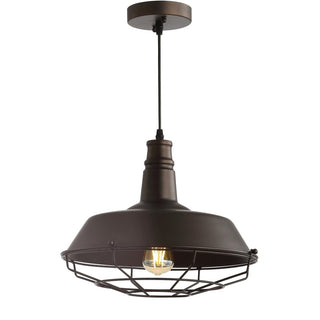 Farmhouse 14.25" Adjustable Industrial Metal LED Pendant - JONATHAN Y