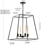 Hutson 21" Iron Modern Angled LED Chandelier - JONATHAN Y