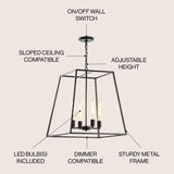 Hutson 21" Iron Modern Angled LED Chandelier - JONATHAN Y