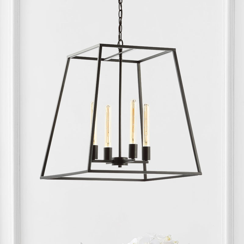 Hutson 21" Iron Modern Angled LED Chandelier - JONATHAN Y